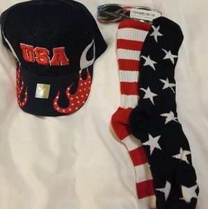 USA Patriotic Bundle: Cap, Sunglasses, & Socks